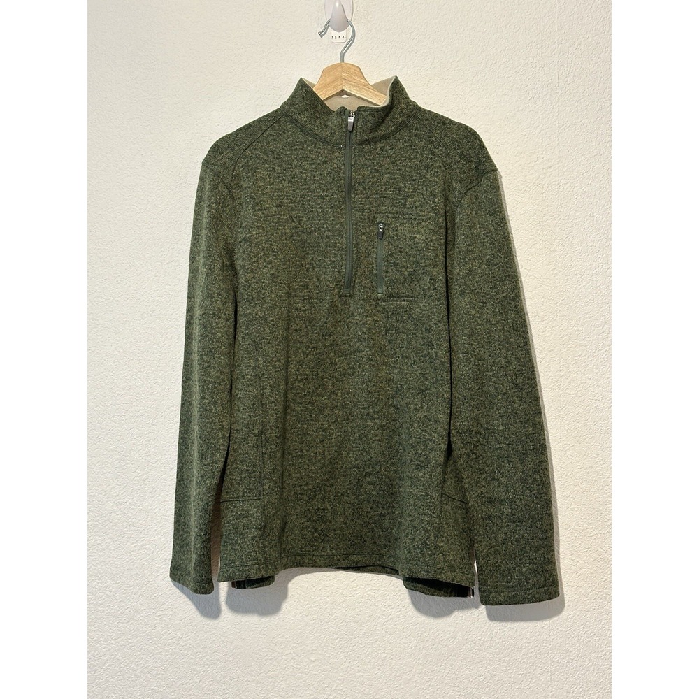 Woolrich Fleece‎ Pullover Mens Size XL Half Zip Green Outdoors Casual